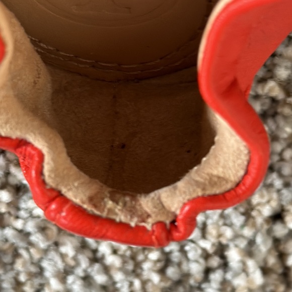 Tory Burch York Orange Leather Ballet Flats 8M - Picture 8 of 11